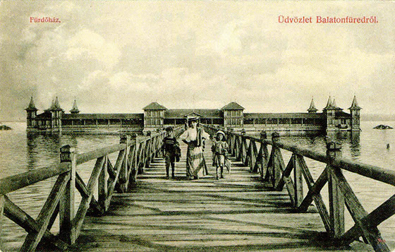 Bath, Balatonfüred - postcard from 1910