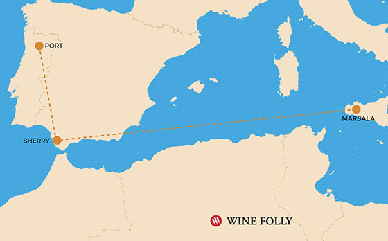 Wine Folly European dessert wines map