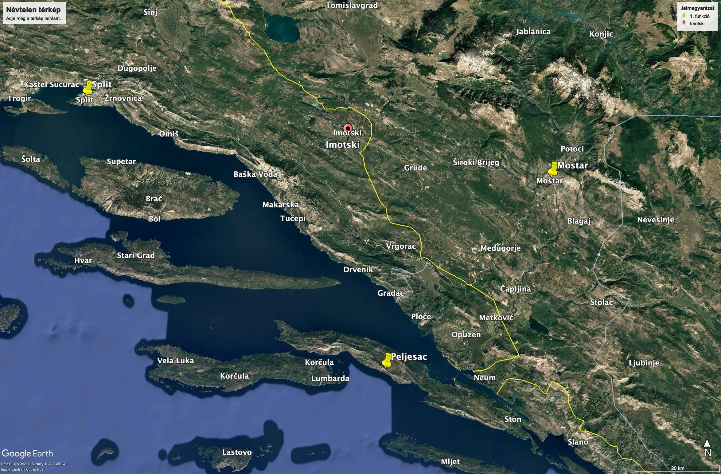 Imotski on the map