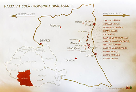 Drăgășani DOC map